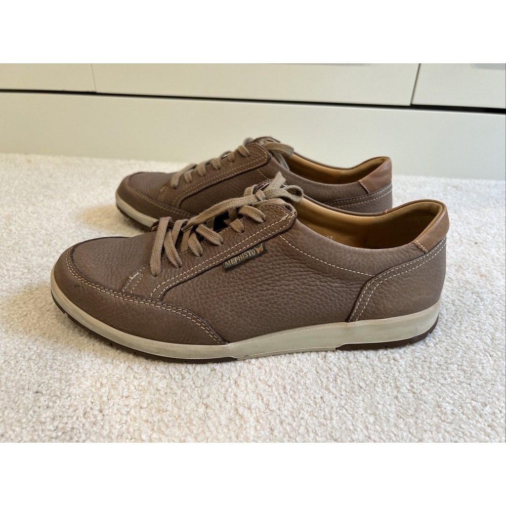 Mephisto Sneakers Mens 10 Ludo Shoes Brown Nubuck Comfort Walking Casual Lace Up - Picture 3 of 10